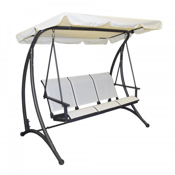 Dondolo con parasole Astros posti 195x115x172 cm colore nero