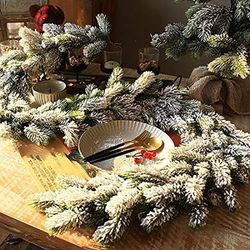 Decorazione Natale Orpelli Verde Bianco Albero Feste Casa Ghirlanda Natalizia 10 Metri - Decorazione Per Albero Di Natale, PVC, Verde E Bianco Ghirlanda Esterno Natale - Foto 10