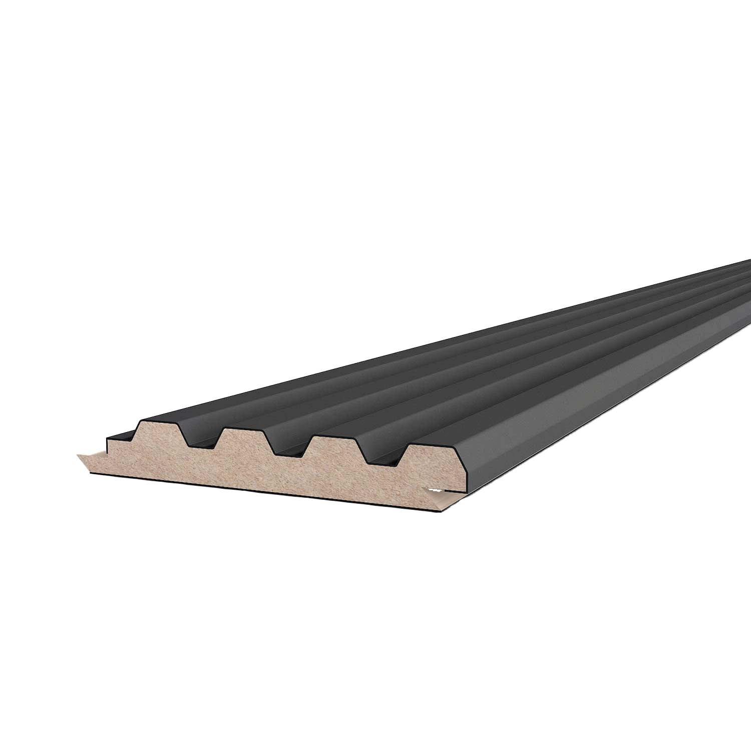 Pannello decorativo antracite in MDF 12,6x280x1,8 cm BricoCasa