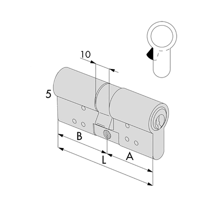 CISA Cilindro Sicurezza RS5 - 5 File Di Perni Radiali, Chiavi A Duplica Protetta, Certificato SKG***