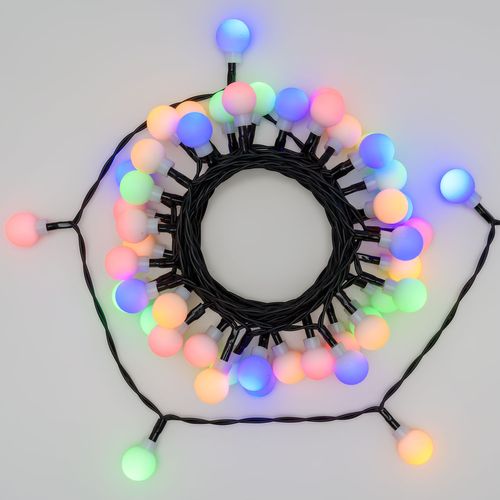 Catena Luminosa A Led Decorativa Con Pannello Solare 5,8 Metri 20 Sfere Trasparenti Bianco Caldo 2200k Wisdom 5