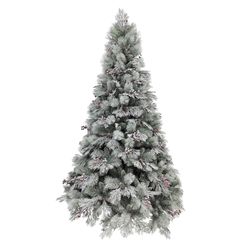 Albero di Natale con pigne decorative e bacche rosse Livigno